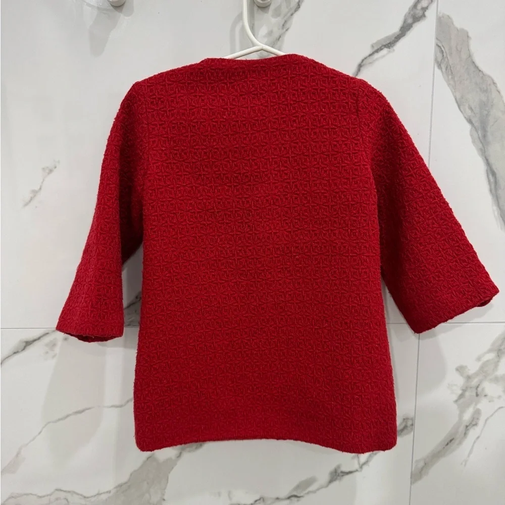 Annie Kids Red Pea Coat with Black Rose Buttons - Picture 5 of 6
